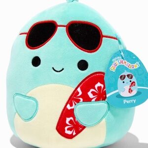 Squishmallow Perry with surf board NWT